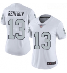 Raiders #13 Hunter Renfrow White Women Stitched Football Limited Rush Jersey