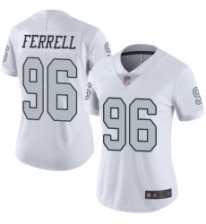 Raiders 96 Clelin Ferrell White Women Stitched Football Limited Rush Jersey