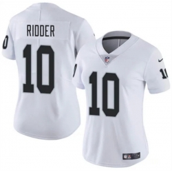 Women Las Vegas Raiders 10 Desmond Ridder White Vapor Stitched Jersey