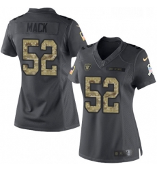 Womens Nike Oakland Raiders 52 Khalil Mack Limited Black 2016 Salute to Service NFL Jersey