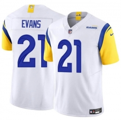 Men Los Angeles Rams 21 Zach Evans White 2024 F U S E Vapor Untouchable Stitched Football Jersey