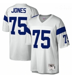 Men Los Angeles Rams #75 Deacon Jones Mitchell & Ness White Legacy Replica Jersey