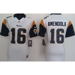 Women Nike St. Louis Rams 16 Danny Amendola White Nike NFL Jersey