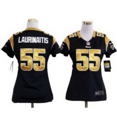 Women Nike St. Louis Rams 55# James Laurinaitis Dark Blue Nike NFL Jerseys