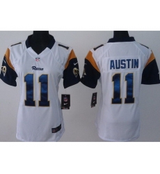 Women Nike St.Louis Rams 11 Tavon Austin White NFL Jerseys