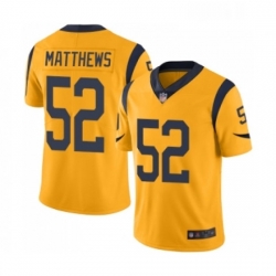 Youth Los Angeles Rams 52 Clay Matthews Limited Gold Rush Vapor Untouchable Football Jersey