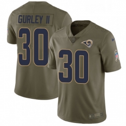 Youth Nike Los Angeles Rams 30 Todd Gurley Limited Olive 2017 Salute to Service NFL Jersey