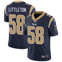 Youth Nike Rams 58 Cory Littleton Navy Blue Team Color Stitched NFL Vapor Untouchable Limited Jersey