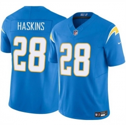 Men Los Angeles Chargers 28 Hassan Haskins Blue 2024 F U S E Vapor Limited Stitched Football Jersey