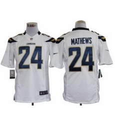 Nike San Diego Chargers 24 Ryan Mathews White LIMITED NFL Jersey