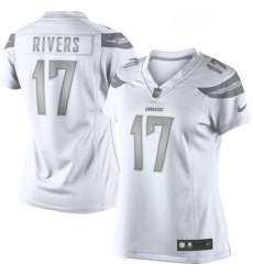 Womens Nike Los Angeles Chargers 17 Philip Rivers Limited White Platinum NFL Jersey