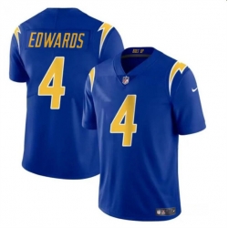 Youth Los Angeles Chargers 4 Gus Edwards Royal Vapor Untouchable Limited Stitched Jersey