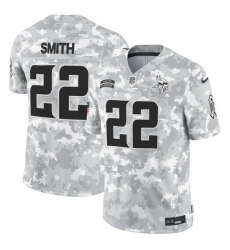 Men Minnesota Vikings 22 Harrison Smith 2024 F U S E Arctic Camo Salute To Service Limited Stitched Football Jersey