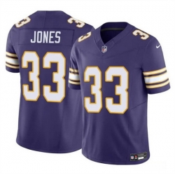 Men Minnesota Vikings 33 Aaron Jones Purple F U S E  Vapor Untouchable Throwback Limited Stitched Jersey