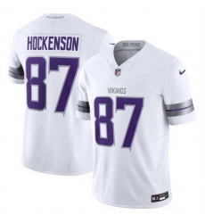 Men Minnesota Vikings 87 T J  Hockenson White F U S E  Winter Warrior Limited Stitched Jersey