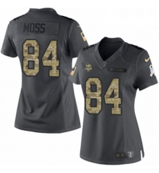 Womens Nike Minnesota Vikings 84 Randy Moss Limited Black 2016 Salute to Service NFL Jersey