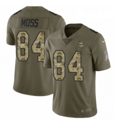 Youth Nike Minnesota Vikings 84 Randy Moss Limited OliveCamo 2017 Salute to Service NFL Jersey