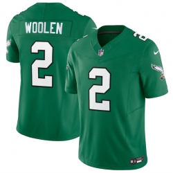Men Philadelphia Eagles 2 Tariq Woolen Kelly Green 2026 F U S E  Vapor Untouchable Limited Throwback Stitched Football Jersey
