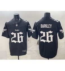 Men Philadelphia Eagles 26 Saquon Barkley Black 2025 F U S E Gothic Philly Edition Vapor Limited Stitched Football Jersey Men Philadelphia Eagles 26 Saquon Barkley Black 2025 F U S E Gothic Philly Edition Vapor Limited Stitched Football Jersey