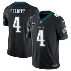 Men Philadelphia Eagles 4 Jake Elliott Black 2025 F U S E  With 4 Star C Patch Vapor Untouchable Limited Throwback Stitched Football Jersey