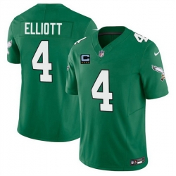 Men Philadelphia Eagles 4 Jake Elliott Kelly Green 2025 F U S E  With 4 Star C Patch Vapor Untouchable Limited Throwback Stitched Football Jersey