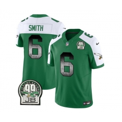 Men Philadelphia Eagles 6 DeVonta Smith Green White 2023 F U S E  Throwback Vapor Untouchable Limited Stitched Football Jersey