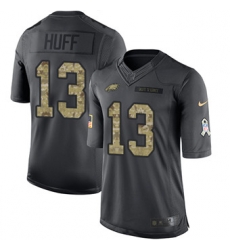 Nike Eagles #13 Josh Huff Black Mens Stitched NFL Limited 2016 Salute To Service Jersey
