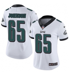 Nike Eagles #65 Lane Johnson White Womens Stitched NFL Vapor Untouchable Limited Jersey