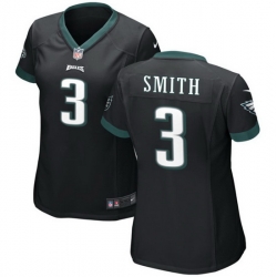 Women Philadelphia Eagles 3 Nolan Smith Black 2023 Draft Stitched Football Jersey