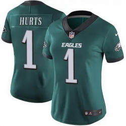 Women Philadelphia Eagles Jalen Hurts 1 Green F U S E Stitched NFL Jersey