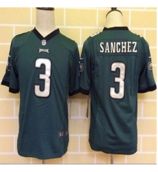 Youth New Philadelphia Eagles #3 Mark Sanchez Midnight Green Team Color Stitched NFL New Elite Jersey