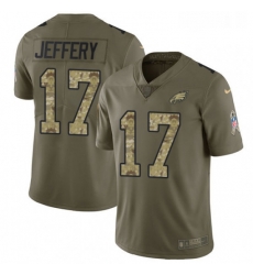 Youth Nike Philadelphia Eagles 17 Alshon Jeffery Limited OliveCamo 2017 Salute to Service NFL Jersey