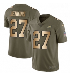 Youth Nike Philadelphia Eagles 27 Malcolm Jenkins Limited OliveGold 2017 Salute to Service NFL Jersey