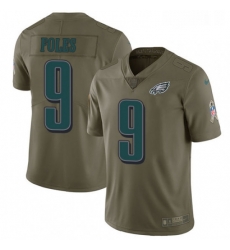 Youth Nike Philadelphia Eagles 9 Nick Foles Limited Olive 2017 Salute to Service NFL Jersey