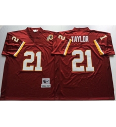 Men Redskins 21 Sean Taylor Red M&N Throwback Jersey