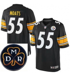 Men's Nike Pittsburgh Steelers #55 Arthur Moats Elite Black NFL MDR Dan Rooney Patch Jersey