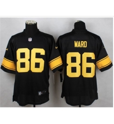 Nike Pittsburgh Steelers #86 Hines Ward Black(Gold No.) Mens Stitched NFL Elite Jersey