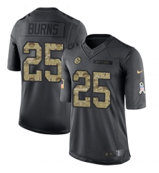 Nike Steelers #25 Artie Burns Black Mens Stitched NFL Limited 2016 Salute to Service Jersey