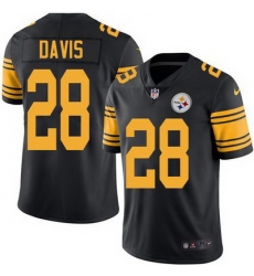 Nike Steelers #28 Sean Davis Black Mens Stitched NFL Limited Rush Jersey