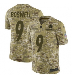 Nike Steelers #9 Chris Boswell Camo Mens Stitched NFL Limited 2018 Salute To Service Jersey