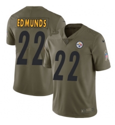 Nike Steelers #22 Terrell Edmunds Olive Youth Stitched NFL Limited 2017 Salute to Service Jersey