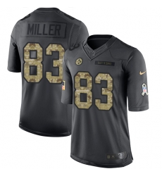 Nike Steelers #83 Heath Miller Black Youth Stitched NFL Limited 2016 Salute to Service Jersey