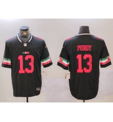 Men San Francisco 49ers 13 Brock Purdy Black F U S E  Mexico Vapor Limited Stitched Football Jersey