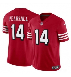 Men San Francisco 49ers 14 Ricky Pearsall New Red 2024 Draft F U S E  Vapor Untouchable Limited Stitched Football Jersey