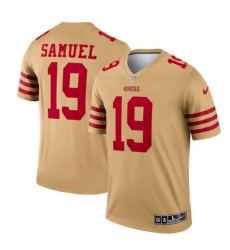 Men San Francisco 49ers 19 Deebo Samuel 2022 New Gold Inverted Legend Stitched Football Jersey