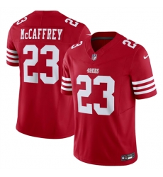 Men San Francisco 49ers 23 Christian McCaffrey Red 2023 F U S E  Vapor Untouchable Limited Stitched Football Jersey