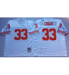 Men San Francisco 49ers 33 Roger Craig White M&N Throwback Jersey