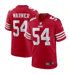 Men San Francisco 49ers 54 Fred Warner 2022 New Scarlet Stitched Game Jersey