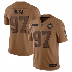 Men San Francisco 49ers 97 Nick Bosa 2023 Brown Salute To Service Limited Stitched Football Jersey