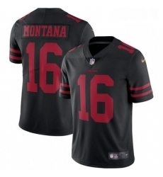 Mens Nike San Francisco 49ers 16 Joe Montana Black Vapor Untouchable Limited Player NFL Jersey